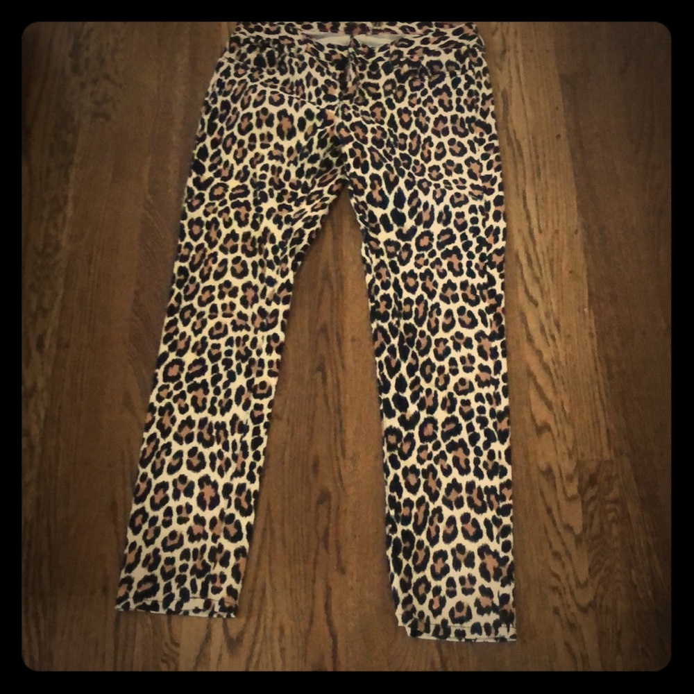 Kate Spade leopard print straight leg jean
